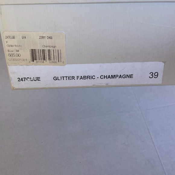 Jimmy Choo Clue Slingback Pumps Sz 39 Glitter Fabric Stiletto Heels Peep Toe - Picture 3 of 9